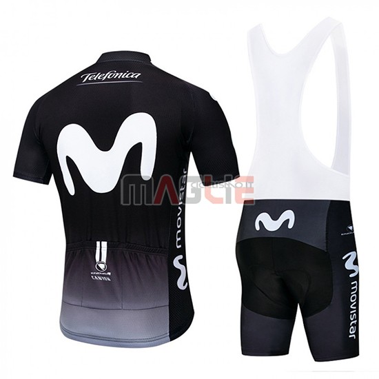 Maglia Movistar Manica Corta 2019 Nero Bianco